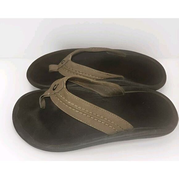 Men's Olukai Hokua Sandals Flip flops Size 12 vegan friendly Beach Vacation - Picture 1 of 5